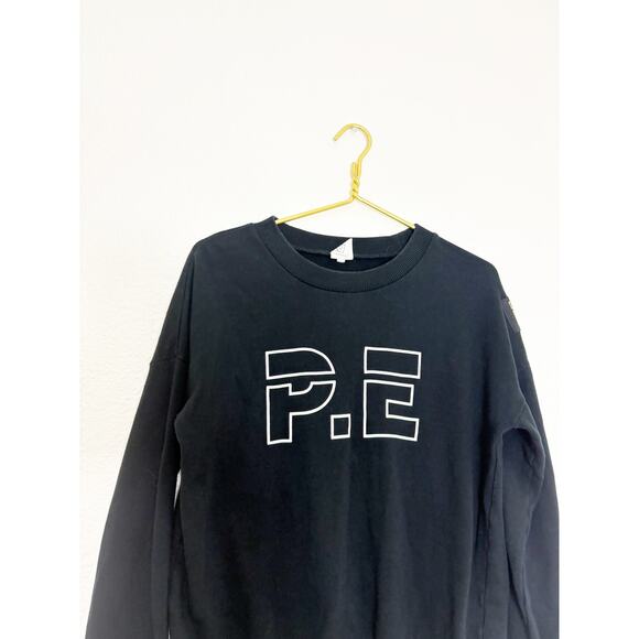 P.E. Nation Heads Up Sweatshirt Size XS Black Oversized Logo Pullover Crewneck - Picture 4 of 13